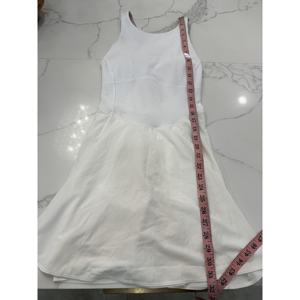 Lululemon Athletica Dress Womens 8 White High Neck Crossback Tennis Fit Flare - Picture 7 of 12